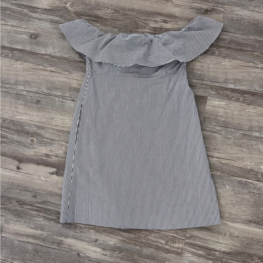 Striped Off-Shoulder Mini Dress w/Pockets!
